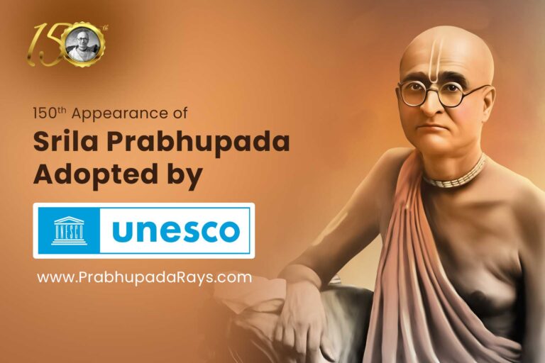 UNESCO inclui o 150º aniversário de Srila Prabhupada em sua lista de celebrações para o ano de&nbsp;2024-25